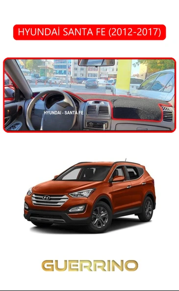 HYUNDAİ SANTA FE 2012-2017TORPİDO KORUMA KILIFI KIRMIZI KENAR ürün görseli 1