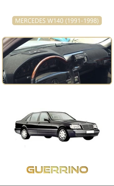 MERCEDES W140 1991-1998TORPİDO KORUMA KILIFI BEJ KENAR ürün görseli 1