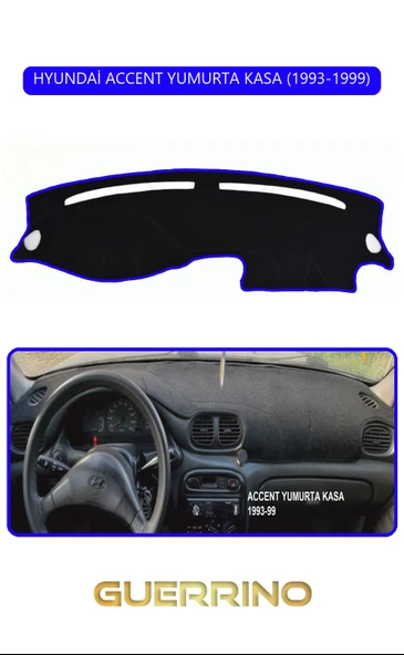 HYUNDAİ ACCENT YUMURTA KASA 1993-1999TORPİDO KORUMA KILIFI MAVİ KENAR ürün görseli 1