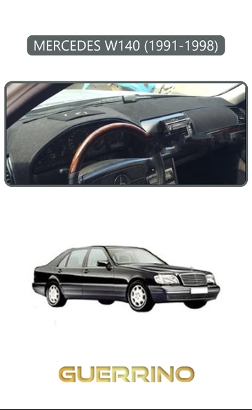 MERCEDES W140 1991-1998TORPİDO KORUMA KILIFI GRİ KENAR ürün görseli 1