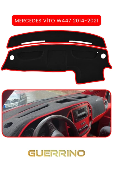 MERCEDES VİTO W447 2014-2021TORPİDO KORUMA KILIFI KIRMIZI KENAR ürün görseli 1