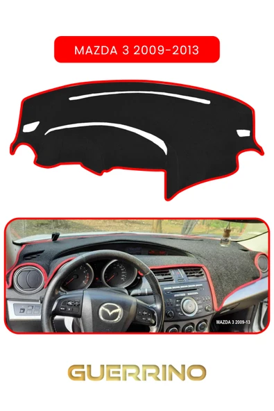MAZDA 3 2009-2013TORPİDO KORUMA KILIFI KIRMIZI KENAR ürün görseli 1