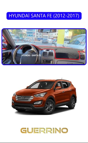 HYUNDAİ SANTA FE 2012-2017TORPİDO KORUMA KILIFI MAVİ KENAR ürün görseli 1
