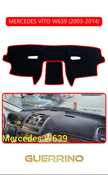 MERCEDES VİTO W639 2003-2014TORPİDO KORUMA KILIFI KIRMIZI KENAR ürün görseli 1