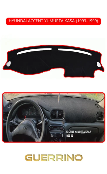 HYUNDAİ ACCENT YUMURTA KASA 1993-1999TORPİDO KORUMA KILIFI KIRMIZI KENAR ürün görseli 1