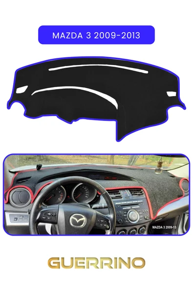 MAZDA 3 2009-2013TORPİDO KORUMA KILIFI MAVİ KENAR ürün görseli 1