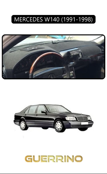 MERCEDES W140 1991-1998TORPİDO KORUMA KILIFI SİYAH KENAR ürün görseli 1