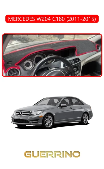 MERCEDES W204 C180 2011-2015TORPİDO KORUMA KILIFI KIRMIZI KENAR ürün görseli 1