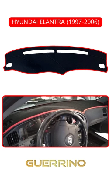 HYUNDAİ ELANTRA 1997-2006TORPİDO KORUMA KILIFI KIRMIZI KENAR ürün görseli 1