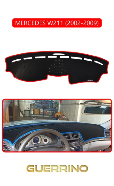 MERCEDES W211 2002-2009TORPİDO KORUMA KILIFI KIRMIZI KENAR ürün görseli 1