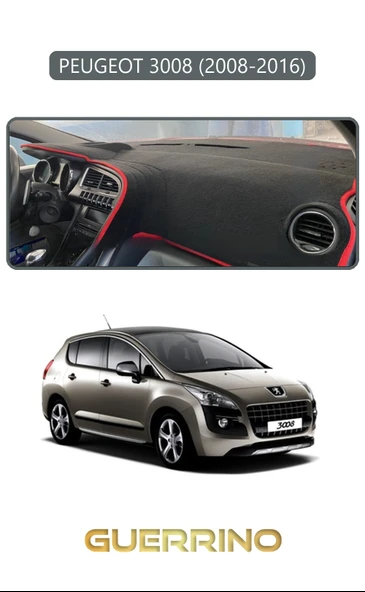 PEUGEOT 3008 (2008-2016)TORPİDO KORUMA KILIFI GRİ KENAR ürün görseli 1