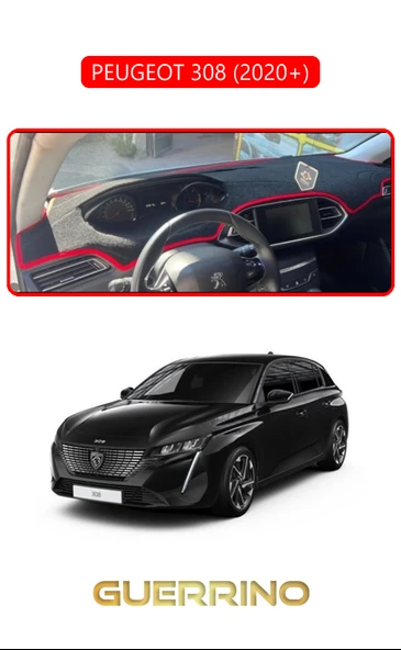 PEUGEOT 308 (2020+)TORPİDO KORUMA KILIFI KIRMIZI KENAR ürün görseli 1