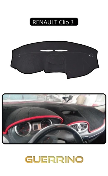 RENAULT Clio 3 TORPİDO KORUMA KILIFI SİYAH KENAR ürün görseli 1