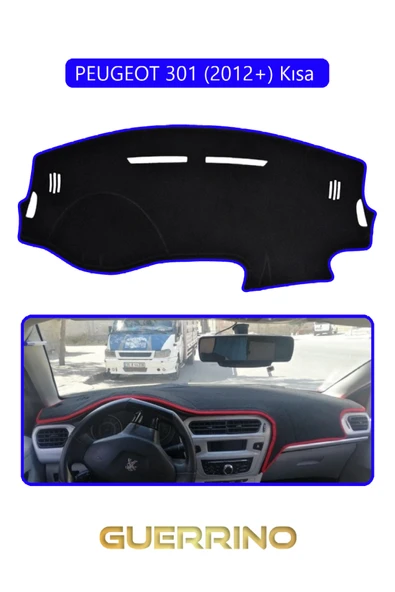 PEUGEOT 301 (2012+) TORPİDO KORUMA KILIFI MAVİ KENAR ürün görseli 1