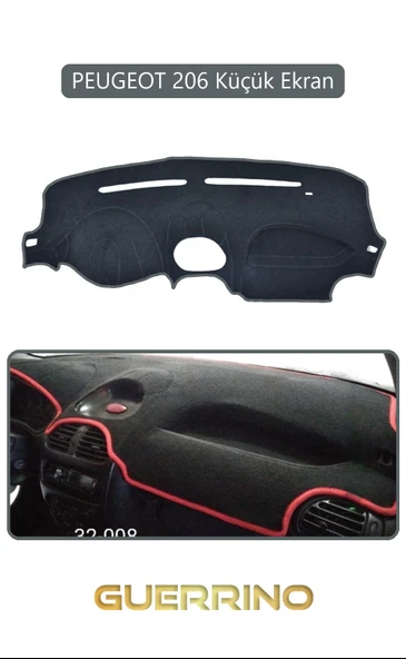 PEUGEOT 206 Küçük EkranTORPİDO KORUMA KILIFI GRİ KENAR ürün görseli 1