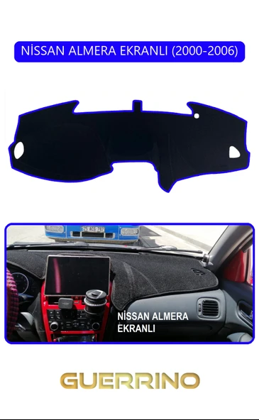 NİSSAN ALMERA EKRANLI 2000-2006TORPİDO KORUMA KILIFI MAVİ KENAR ürün görseli 1