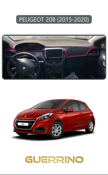 PEUGEOT 208 (2015-2020)TORPİDO KORUMA KILIFI GRİ KENAR ürün görseli 1