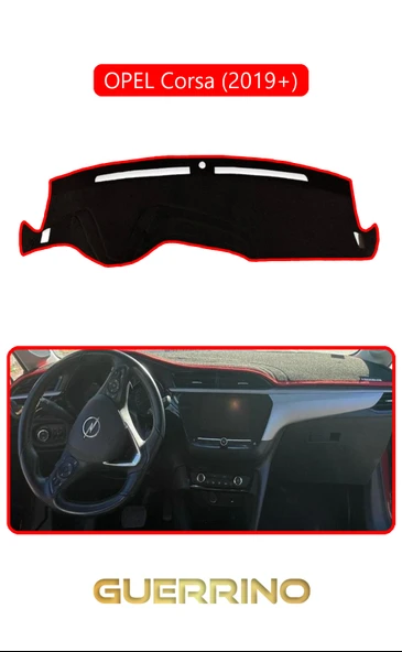 OPEL Corsa (2019 + )TORPİDO KORUMA KILIFI KIRMIZI KENAR ürün görseli 1