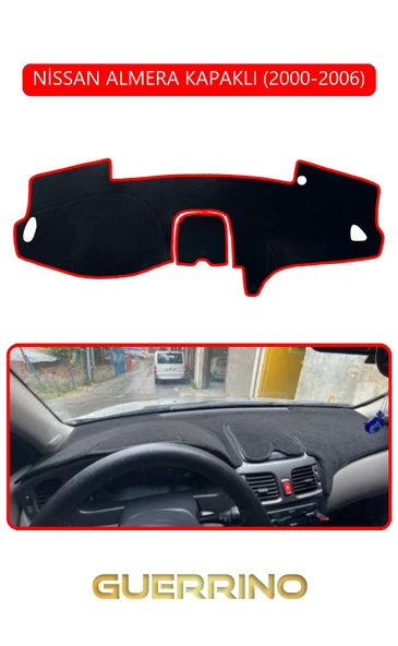 NİSSAN ALMERA KAPAKLI 2000-2006TORPİDO KORUMA KILIFI KIRMIZI KENAR ürün görseli 1