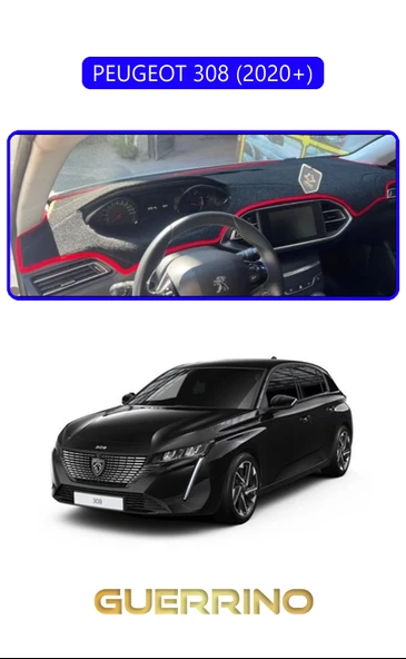 PEUGEOT 308 (2020+)TORPİDO KORUMA KILIFI MAVİ KENAR ürün görseli 1
