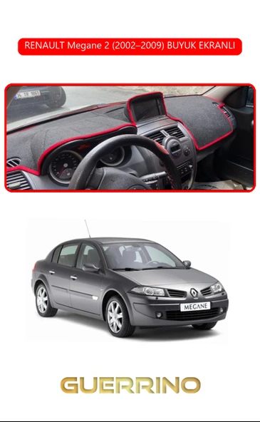 RENAULT Megane 2 (2002–2009) BUYUK EKRANLITORPİDO KORUMA KILIFI KIRMIZI KENAR ürün görseli 1