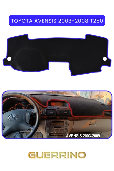 TOYOTA Avensis (2003-2008) t250TORPİDO KORUMA KILIFI MAVİ KENAR ürün görseli 1