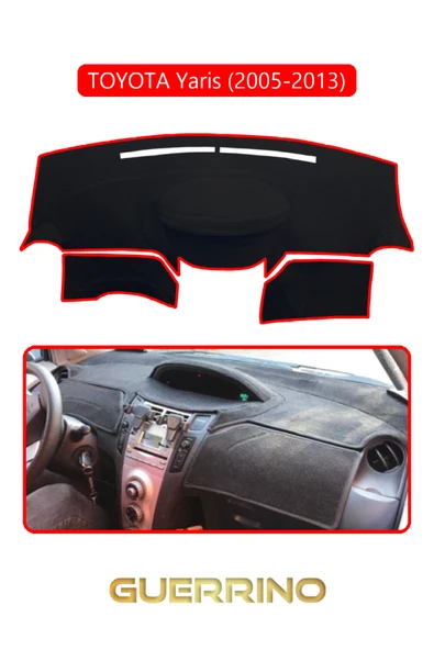 TOYOTA Yaris (2005-2013)TORPİDO KORUMA KILIFI KIRMIZI KENAR ürün görseli 1