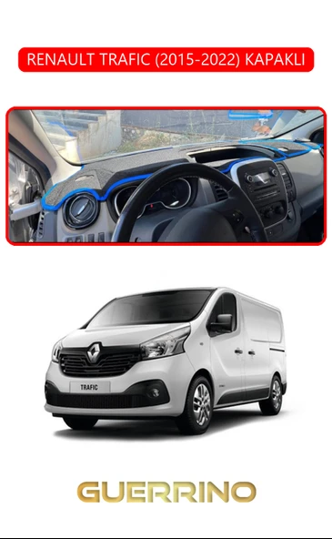 RENAULT TRAFIC (2015-2022) KAPAKLITORPİDO KORUMA KILIFI KIRMIZI KENAR ürün görseli 1