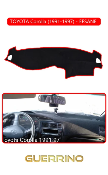 TOYOTA Corolla (1991-1997) - EFSANE TORPİDO KORUMA KILIFI KIRMIZI KENAR ürün görseli 1