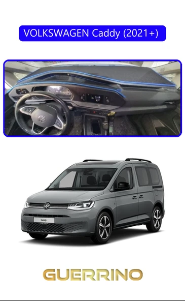 VOLKSWAGEN Caddy (2021+) TORPİDO KORUMA KILIFI MAVİ KENAR ürün görseli 1