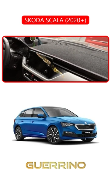 SKODA SCALA - KAMIQ 2020+TORPİDO KORUMA KILIFI KIRMIZI KENAR ürün görseli 1