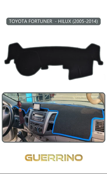 TOYOTA FORTUNER  - HILUX 2005-2014TORPİDO KORUMA KILIFI GRİ KENAR ürün görseli 1
