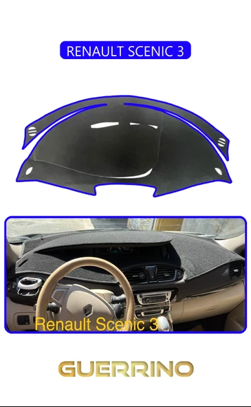 RENAULT SCENIC 3TORPİDO KORUMA KILIFI MAVİ KENAR ürün görseli 1