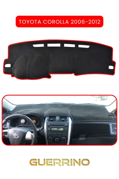 TOYOTA Corolla (2006-2012) TORPİDO KORUMA KILIFI KIRMIZI KENAR ürün görseli 1