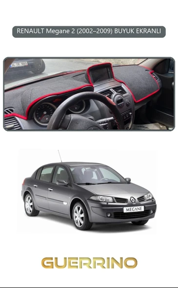 RENAULT Megane 2 (2002–2009) BUYUK EKRANLITORPİDO KORUMA KILIFI GRİ KENAR ürün görseli 1