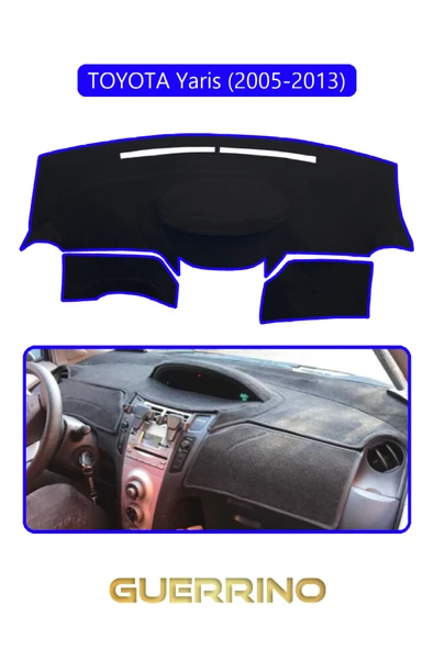 TOYOTA Yaris (2005-2013)TORPİDO KORUMA KILIFI MAVİ KENAR ürün görseli 1