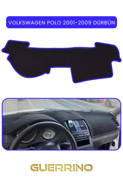 VOLKSWAGEN Polo (2001-2009) DÜRBÜN  TORPİDO KORUMA KILIFI MAVİ KENAR ürün görseli 1