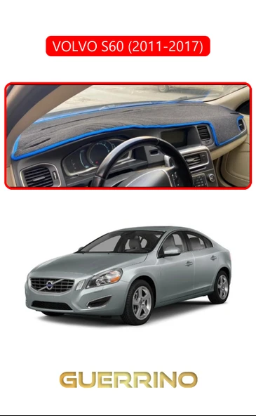 VOLVO S60 (2011-2017)TORPİDO KORUMA KILIFI KIRMIZI KENAR ürün görseli 1