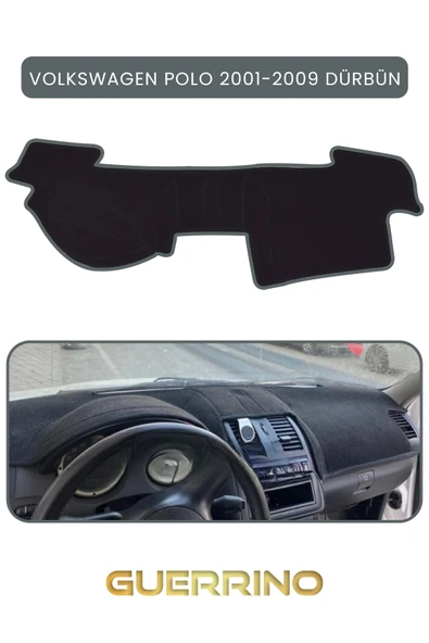 VOLKSWAGEN Polo (2001-2009) DÜRBÜN  TORPİDO KORUMA KILIFI GRİ KENAR ürün görseli 1