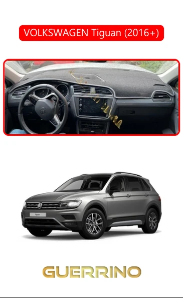 VOLKSWAGEN Tiguan (2016+) ;TORPİDO KORUMA KILIFI KIRMIZI KENAR ürün görseli 1