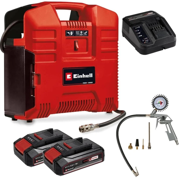 Einhell TE-AC 36/8 Li OF Set Akülü Kompresör - Çanta tipi 2 Adet x 18V 2.5AH ürün görseli 1