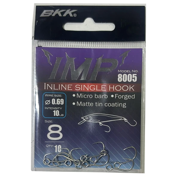 BKK Imp 8005 Single Olta İğnesi  8no 10lb 10 Adet ürün görseli 1
