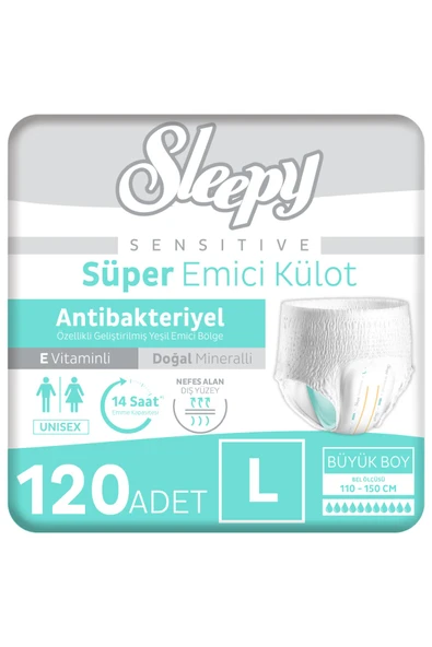 Sleepy Sensitive Antibakteriyel Emici Külot Large 30x4 120 Adet ürün görseli 1