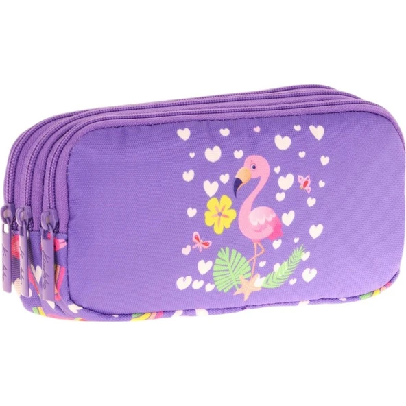Kaukko Kıds 3 Bölmeli Kalem Çantası (cheerful Flamıngo)krn-L8226 ürün görseli 1