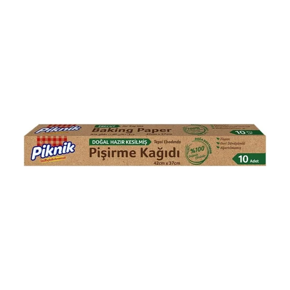 Piknik Doğal Hazır Kesim Pişirme Kağıdı 42x37 Cm 10'lu ürün görseli 1