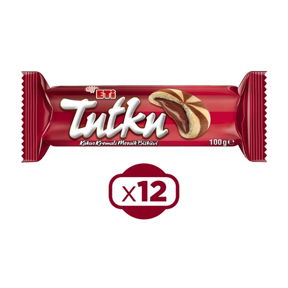 Eti Tutku Kakao Kremalı Mozaik Bisküvi 100 Gr x 12 Adet ürün görseli 1