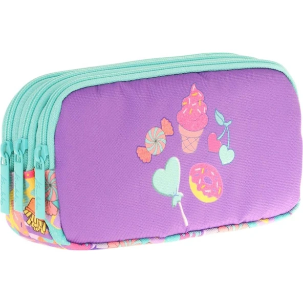 Kaukko Kıds 3 Bölmeli Kalem Çantası (paterned Sugar)krn-L8231 ürün görseli 1