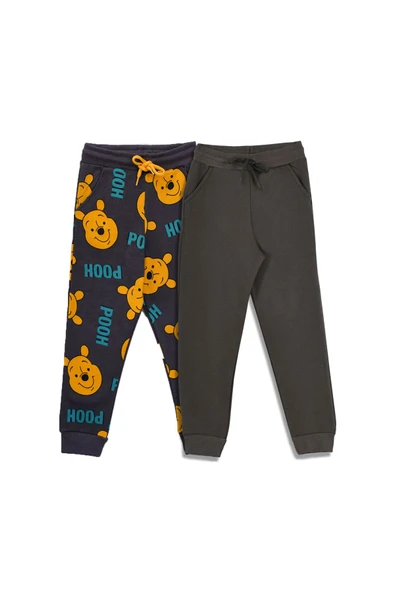 2'Li Basic Şardonlu 2 İplik Eşofman Set ( Winnie The Pooh - Haki ) ürün görseli 1