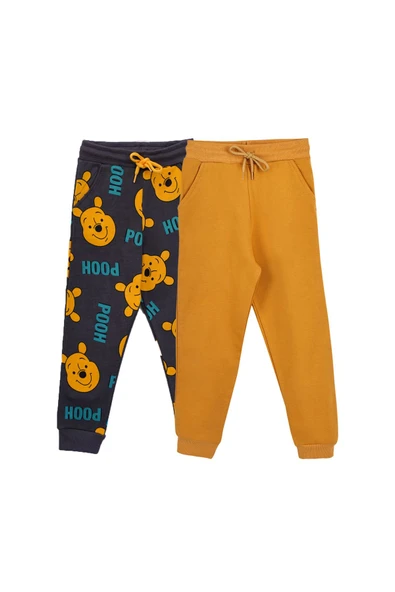 2'Li Basic Şardonlu 2 İplik Eşofman Set ( Winnie The Pooh - Hardal ) ürün görseli 1