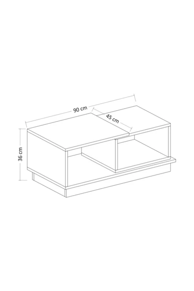 BMdekor Orta Sehpa Concept Antrasit Ceviz - Resim 4